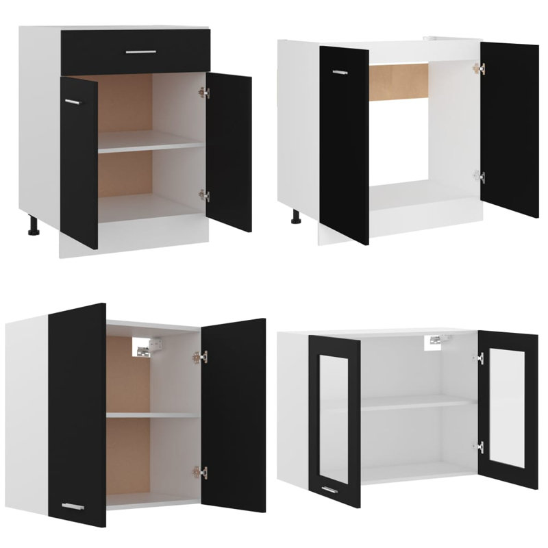 Lyon Kitchen Cabinet Set Lyon, Black