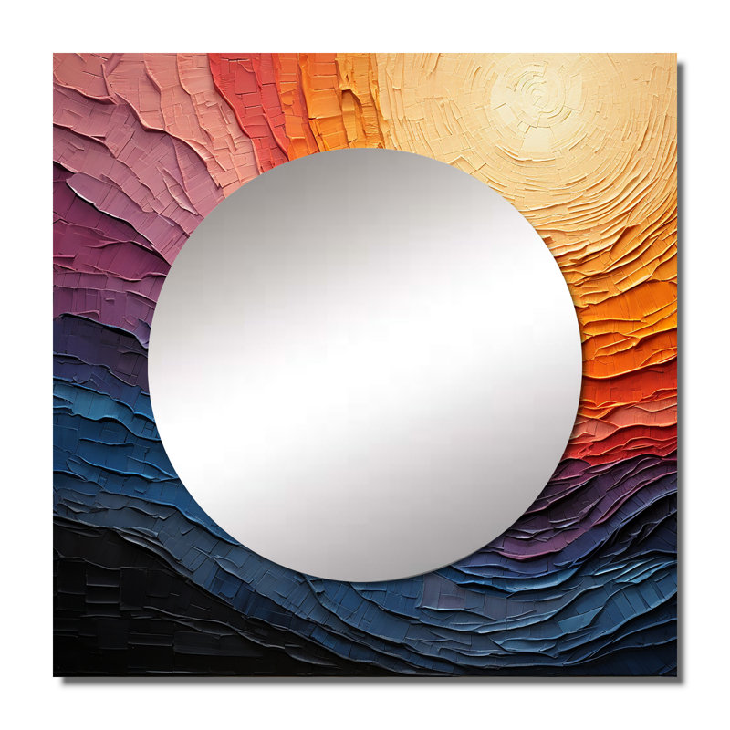Elrico - Miroir carré abstrait pour décoration murale, 23 po x 23 po