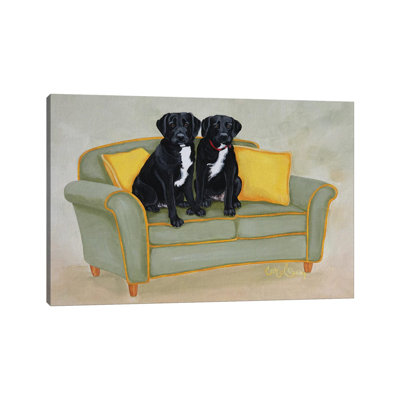 Labs On Green by Carol Dillon - Wrapped Canvas Gallery-Wrapped Canvas Giclée