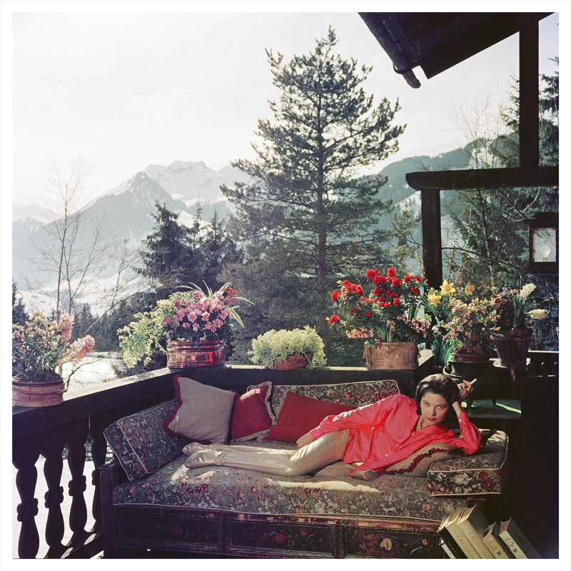 Apres Ski Print by Slim Aarons, 45" H x 45" W x 0.1" D, Unframed