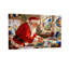 «Christmas Santa Crafting», ensemble de 3 impressions sur toile en vitrail-1008169495