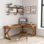 Bureaux en bois massif brun en forme de L-108183840-108183839
