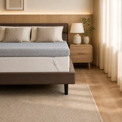  Firm Mattress Topper Queen , Memory Foam Mattress Topper Cooling Gel Charcoal Bed Topper For Pain Relief, High Density Firm Mattress Pad With Removable Cover