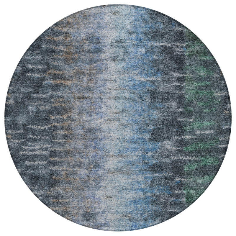 Machine Washable Indoor/Outdoor Bingel ACN2318 Casual Rug, Round 8'
