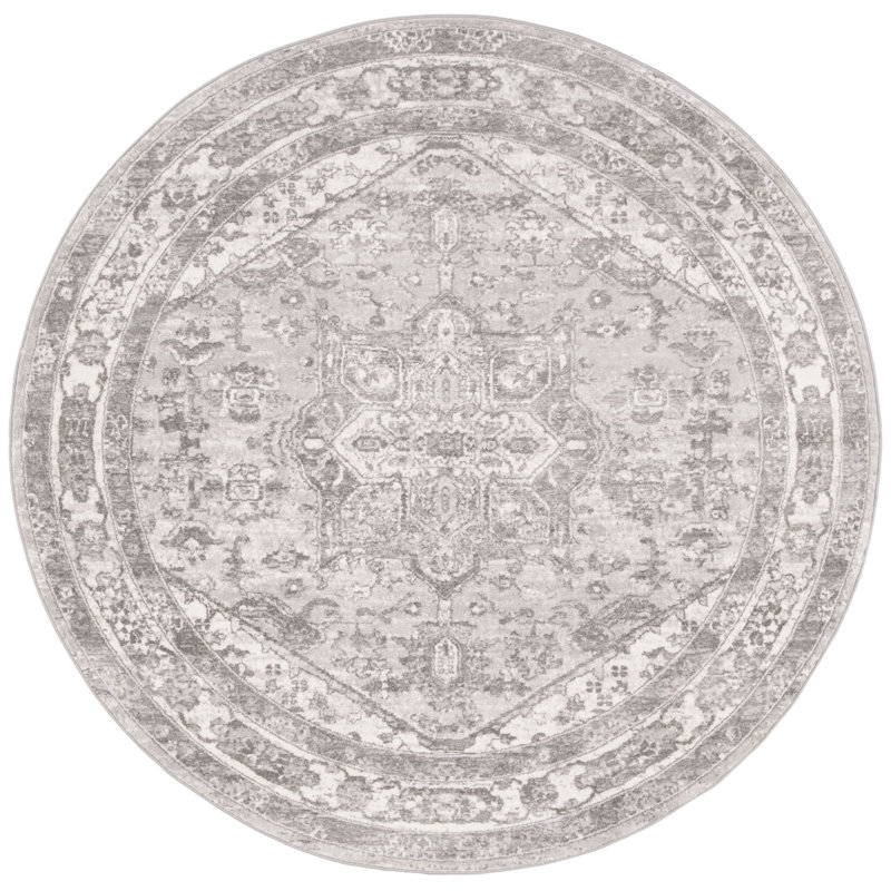 Tapis oriental crème / gris Llana, Rond 10 pi