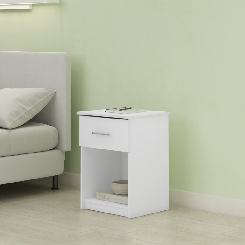 Crescenzo 17.8'' W Particle Board / Chipboard Nightstand, White, Individual