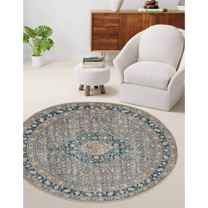 Tapis bleu Lucia 5 pi 0 po x 5 pi 0 po