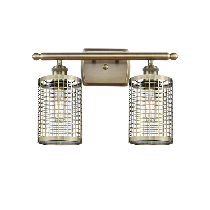 Éclairage pour meuble-lavabo à 2 lumières Jerine, Laiton antique
