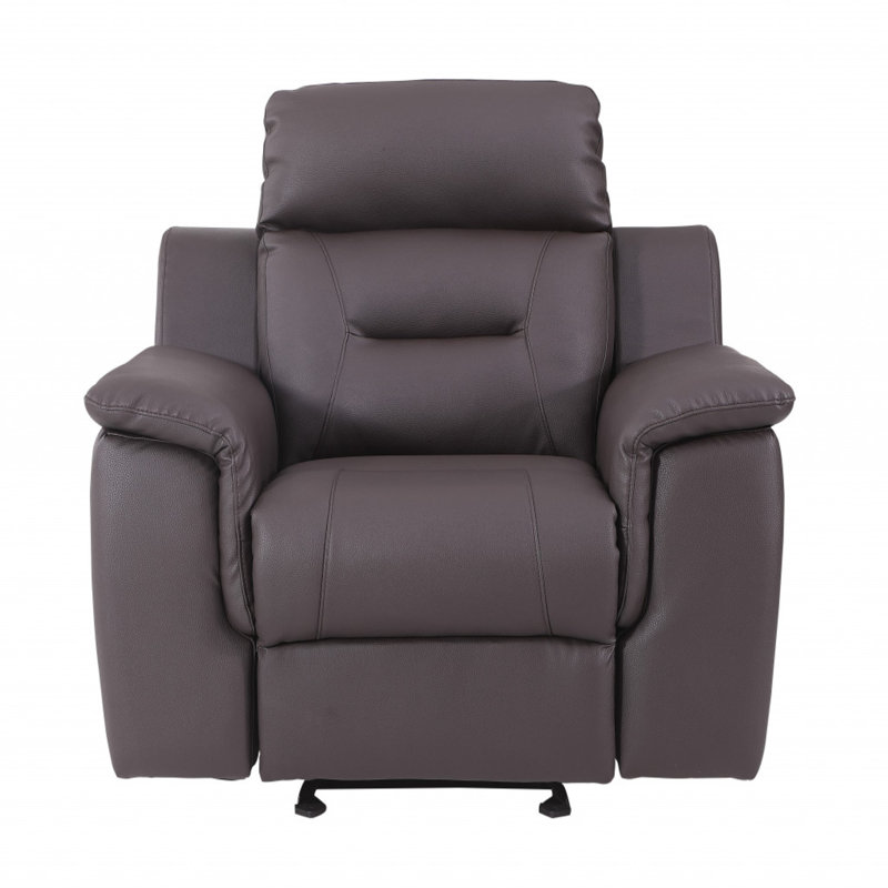 Fauteuil Annahi, Similicuir brun
