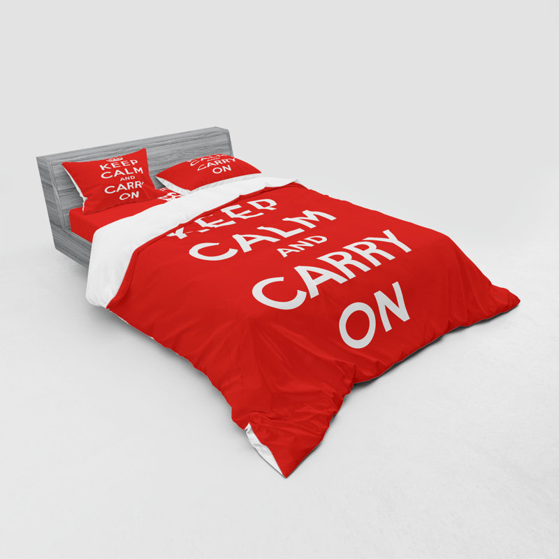 Ensemble de housse de couette en microfibre Keep Calm, Housse de couette grand + 3 pièces supplémentair