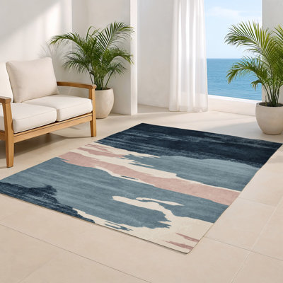 Tapis intérieur et extérieur gris Watercolor