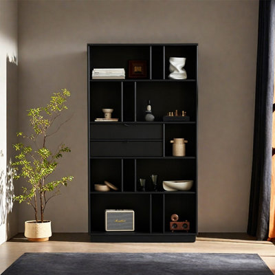 Light luxury black bookcase