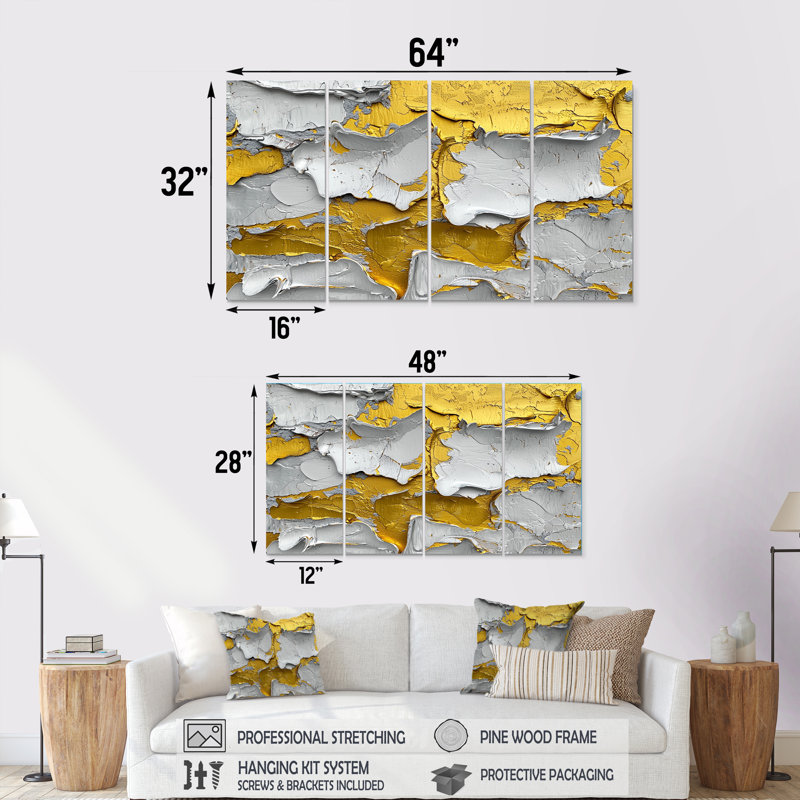 «Drayton», art mural abstrait et suprématisme, 4, H 28 po x l 48 po