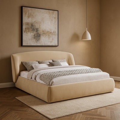 Sandro Burt Chenille Fabric Upholstered Bed