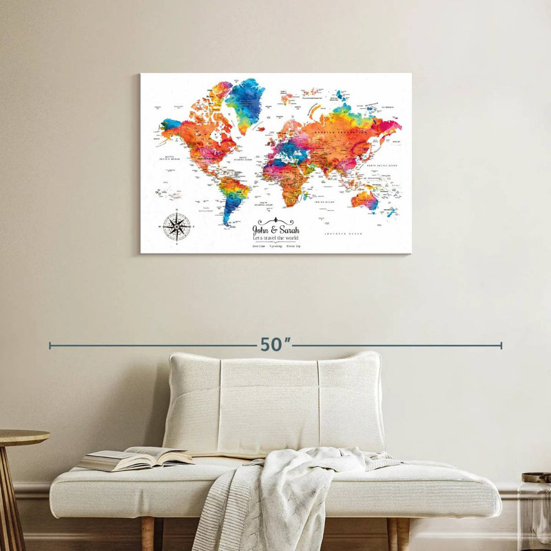 Épinglette personnalisable Let's Travel III World Milstead, H 24 po x l 36 po, Oui