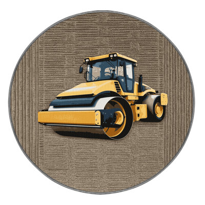 Machine Washable Transportation Gray Area Rug