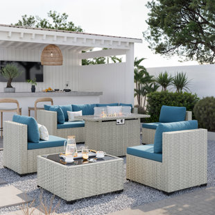 Outdoor Wicker 8-Piece Sectional Sofa Set With Comfortable Cushions