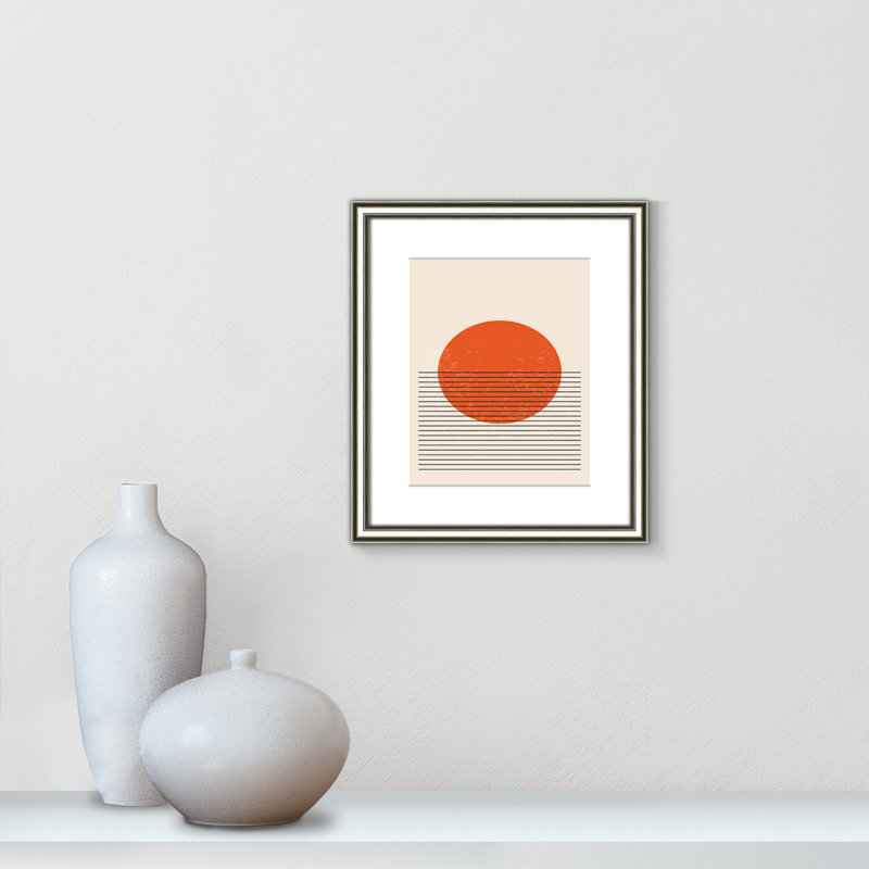 «Bright Minimal Series # 2» par Stanley, L 14,25 po x H 16,25 po, Matted Print, Argent classique