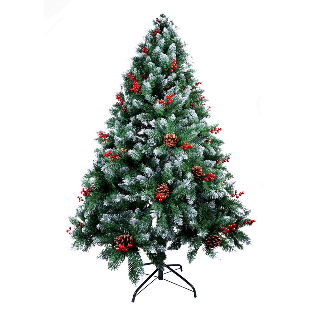 Künstlicher Weihnachtsbaum 150 cm Grün mit Dekoration und Ständer