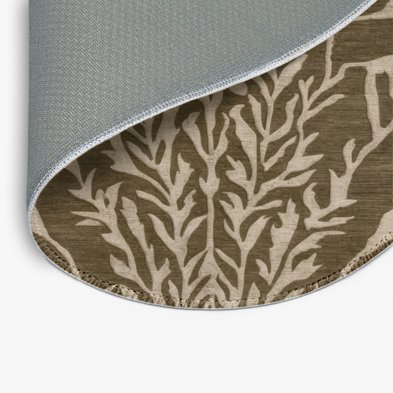 Tapis d'intérieur et d'extérieur brun Nature, Rond 5 pi