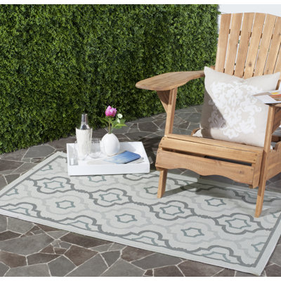 Humfleet Rectangle Geometric Hand Woven Indoor / Outdoor Area Rug
