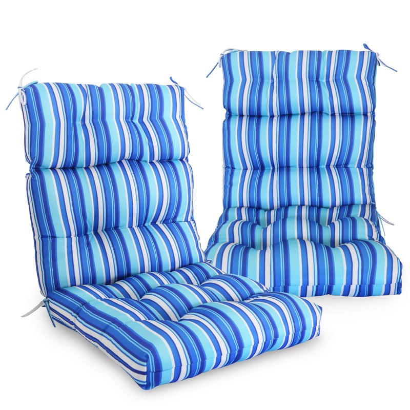 Indoor/Outdoor Seat/Back Cushion, Blue Stripe