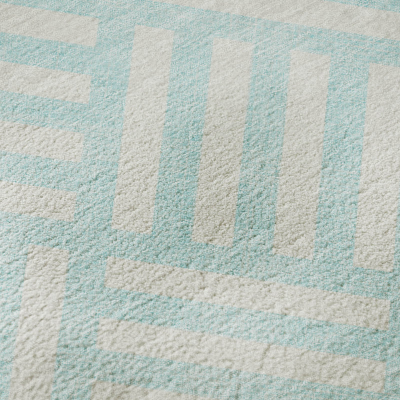 Premium Machine Washable Cerrito Aqua Rug, Round 8'