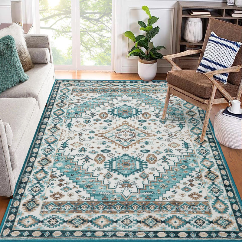 Machine Printed Area Rug, Rectangle 120 x 170 cm, Green