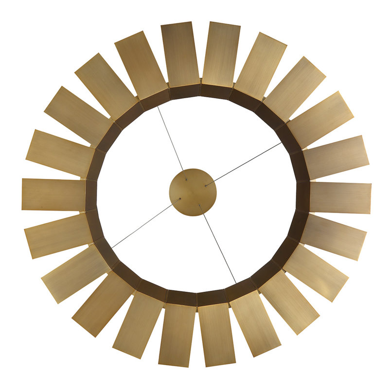Chronos 12 - Light Unique / Statement Drum LED Chandelier, Aged Brass, 10" H X 50" W X 50" D , 22 Lights