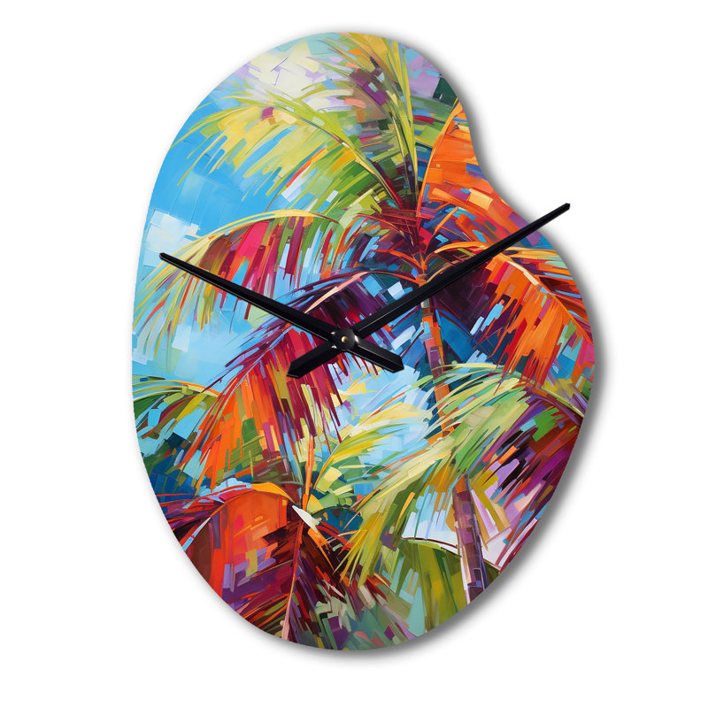 Horloge murale Popart Palm Trees II - Palm Trees, Petit