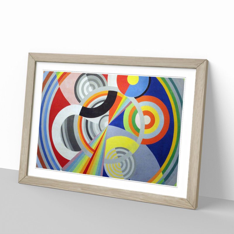 Composition Vol.3 by Robert Delaunay - Picture Frame Graphic Art, Oak Framed, 48cm H x 65cm W x 2cm D