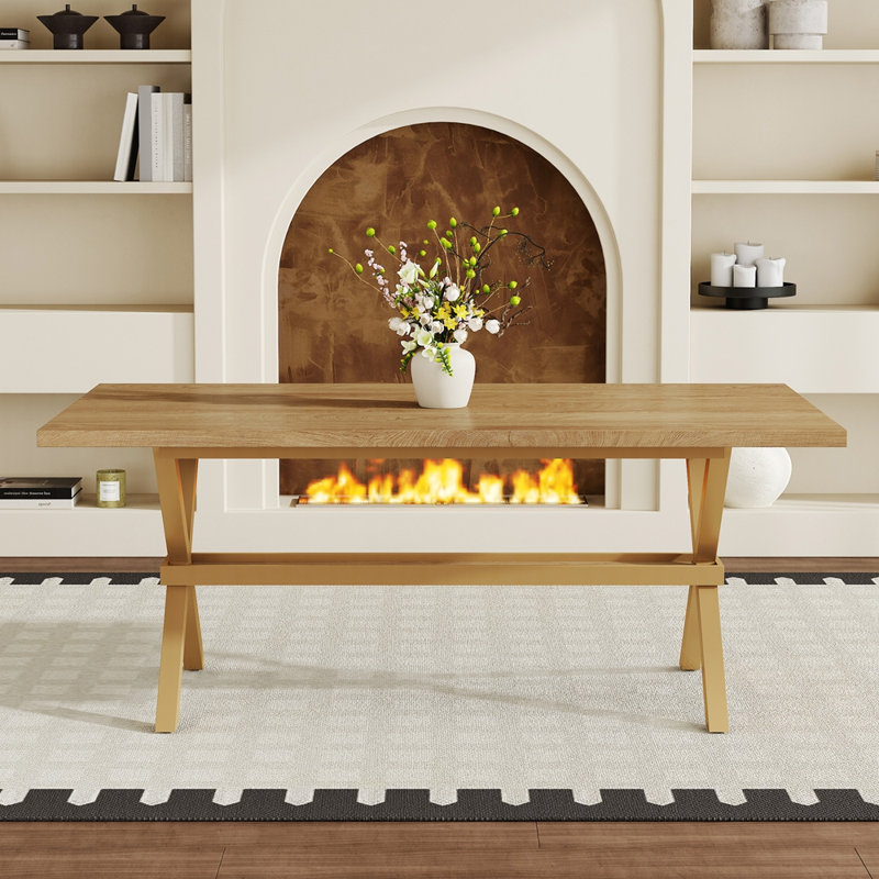 table de salle à manger en X, Bois, Bois
