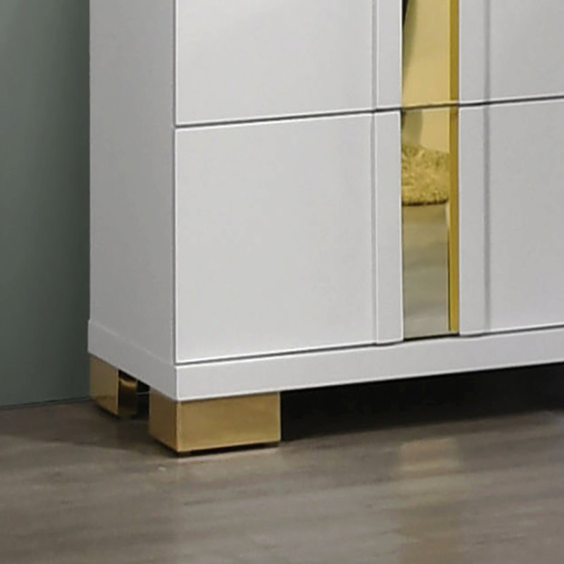 Commode 5 tiroirs Riegel, Blanc