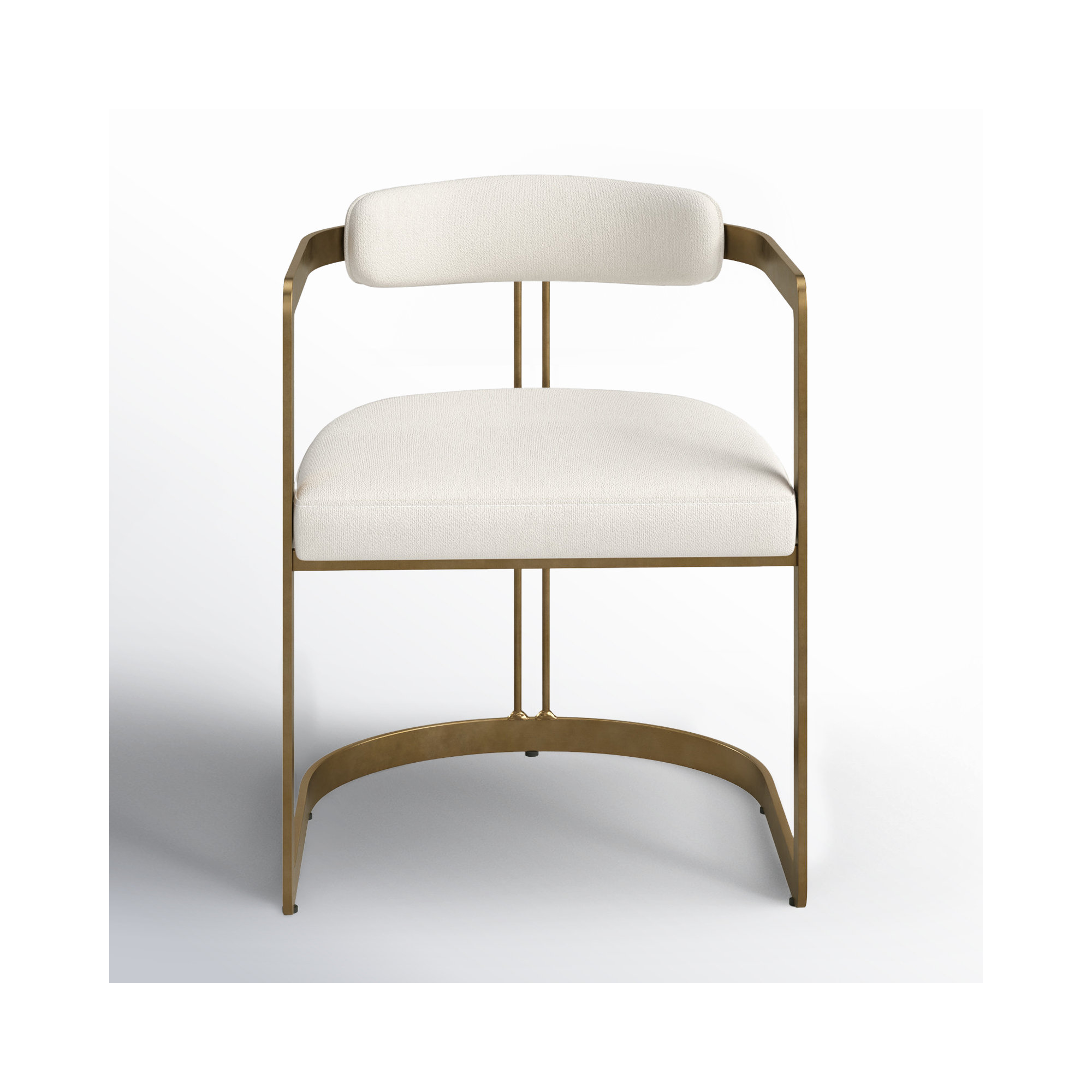 Bradley Upholstered Dining Armchair, Gold, Cream