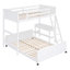 Lit simple superposé au dessus d'un lit double avec bureau-1001311209