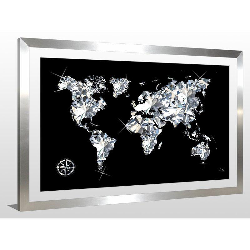 « world of diamants », reproduction d’impression encadrée, H 27,5 po x l 39,5 po, Encadré acrylique, Tapis transparent