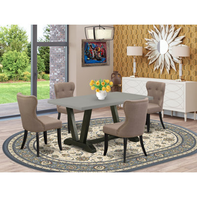 4 - Person Solid Wood Solid Wood Top Trestle Dining Set