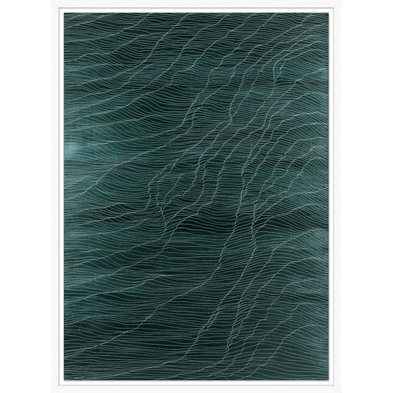 Teal Operetta 2' Framed Graphic Art Print on Glass