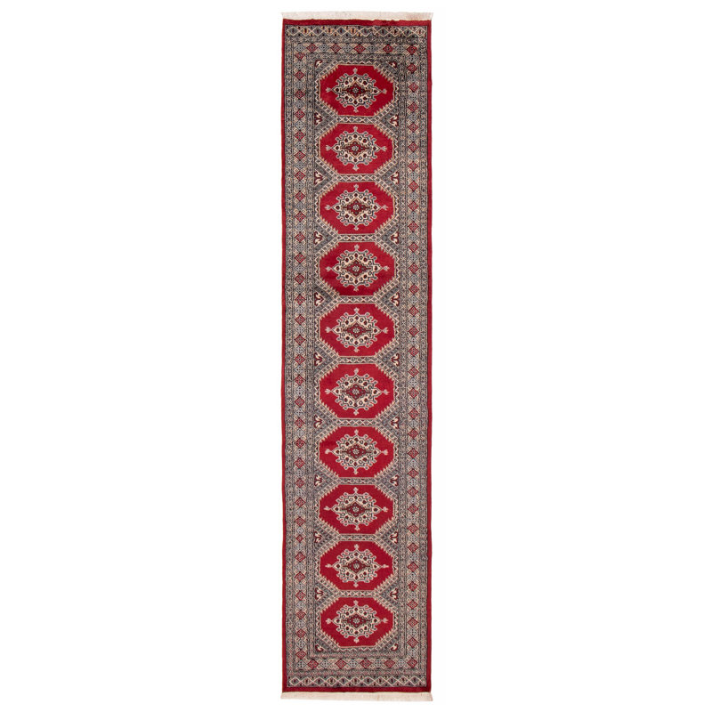 Tapis de couloir rouge nouvel âge en laine 2 pi 6 po x 11 pi 3 po Zaimah