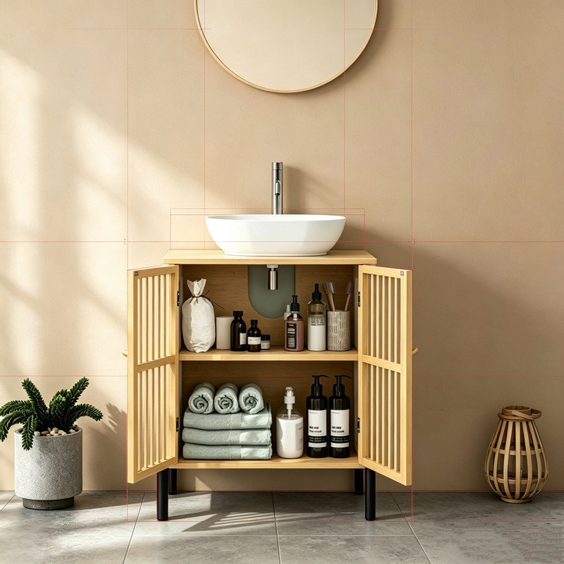 Bathroom Vanity with Basin, Black