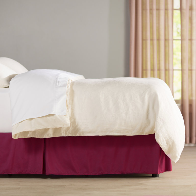 Jupe de lit en microfibre 14 po - Basics by Wayfair ™, Bourgogne, Très grand