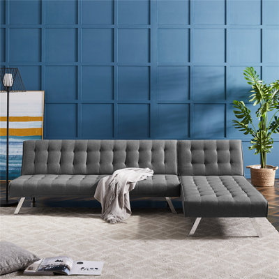 Upholstered L-Shaped Sectional Reversible