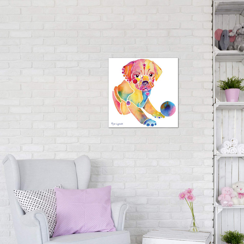 Hippopotame de Jo Lynch - impression d'art graphique, H 12 po x l 12 po x P 1,5 po, Toile tendue, Pas de tapis