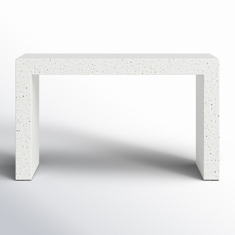 Kareen 55'' Console Table, Ivory Terrazo