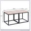 Ensemble de 2 tables de bout rectangulaires en bois et métal avec rangement, pour le salon et la chambre à coucher-2041521965