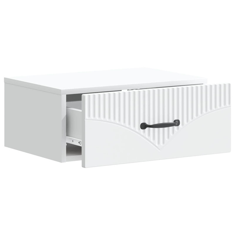 49cm W Manufactured Wood Bedside Table, White