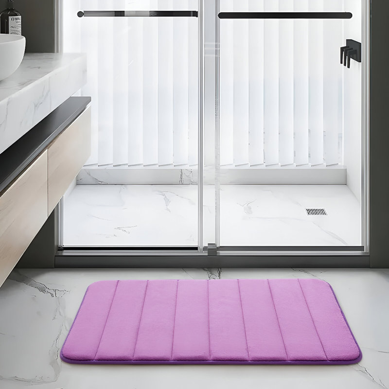 Syaire Rectangle Bath Mat, Purple, 50cm, 80cm