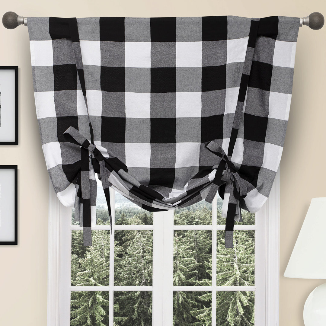 Baarde Cotton Blend Plaid Tie-Up Window Valance Gracie Oaks