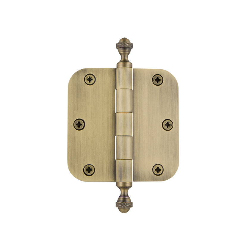 3.5'' x 3.5'' Brass Butt Bearing Hinge, Vintage Brass