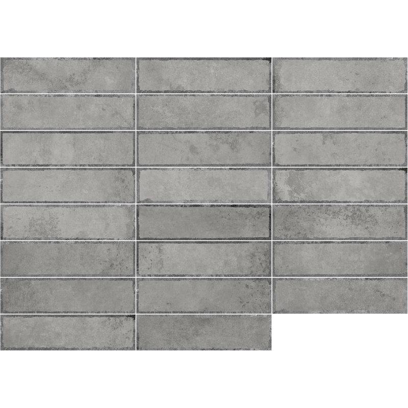 Carreau de céramique 3 po x 12 po Huntley, Gris clair